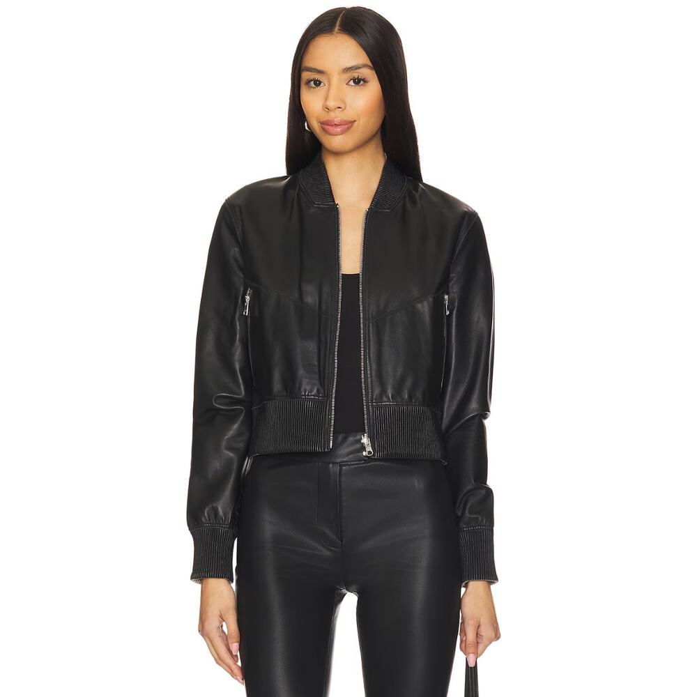 LAMARQUE REVOLVE Kordella Jacket in Black Women's 2XS Reversible Lamb Leather